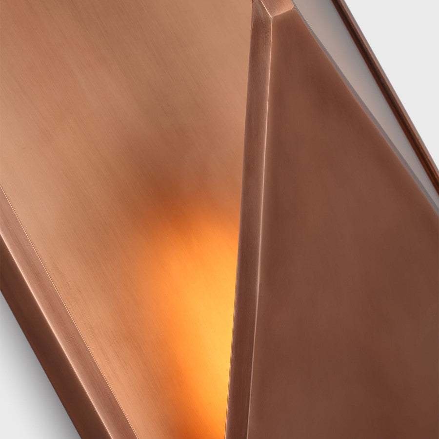 Visual Comfort Modern Punto 9" Outdoor Wall Lantern, Copper