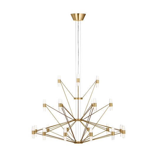 Visual Comfort Mod SL Lassell 42Lt 3 Tier Chandelier, BR/CRY - SLCH24627NB