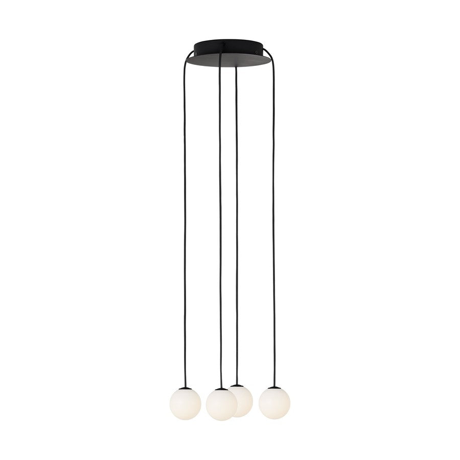 Visual Comfort Modern Orbet 4 Light 10.7" Chandelier, Black - SLCH58827B