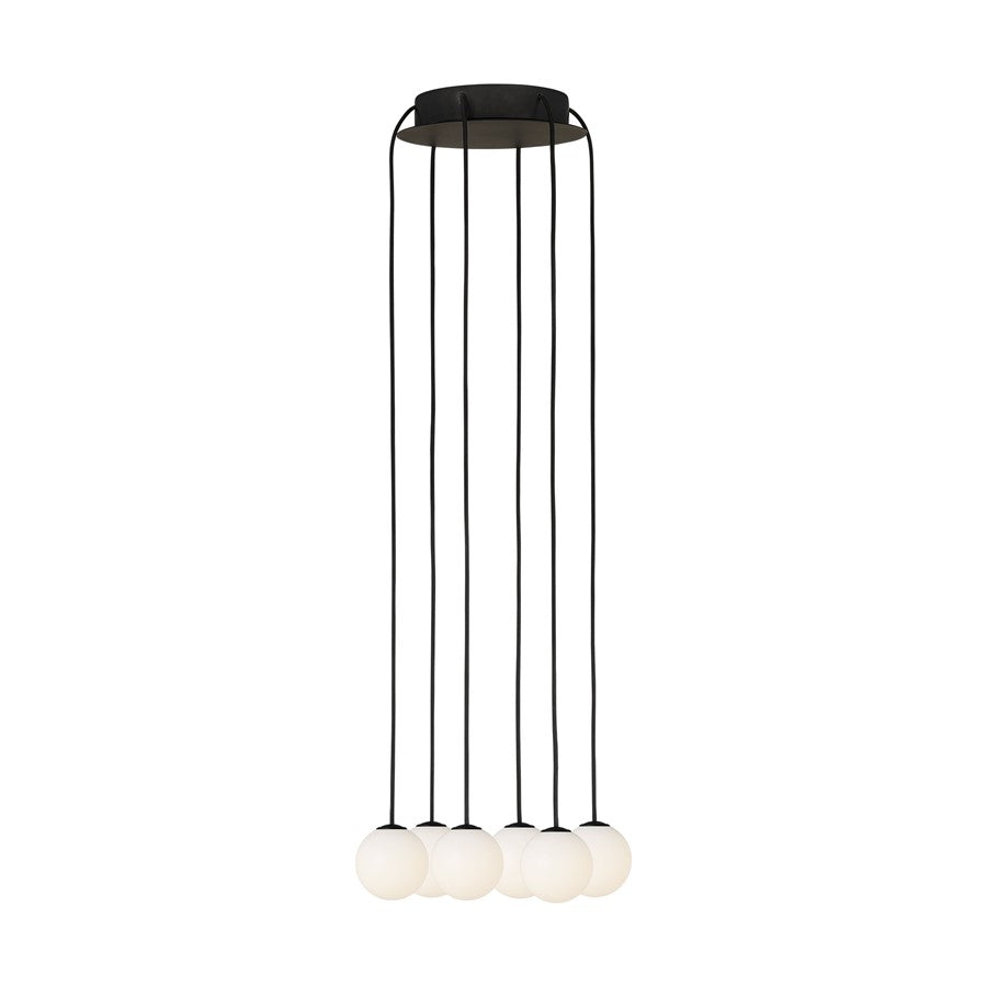 Visual Comfort Modern Orbet 6 Light 10.7" Chandelier, Black - SLCH58927B