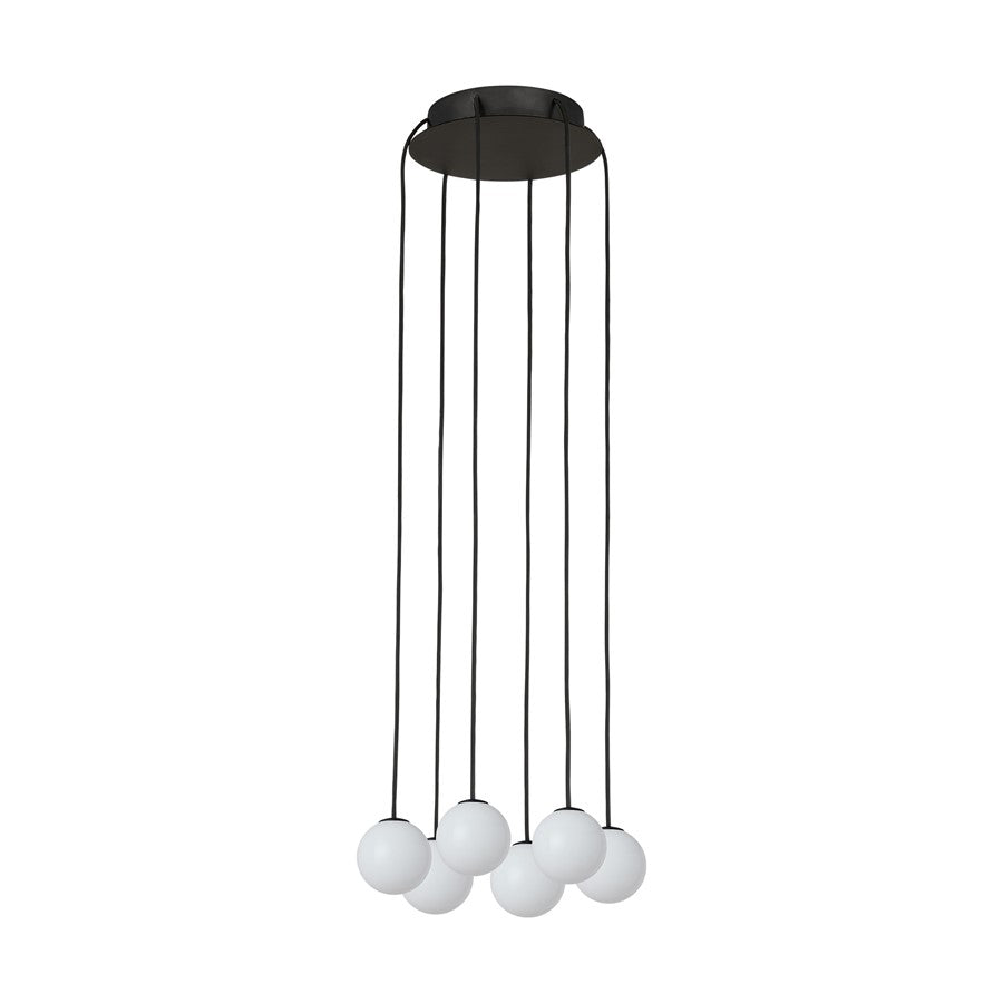 Visual Comfort Modern Orbet 6 Light 10.7" Chandelier, Black