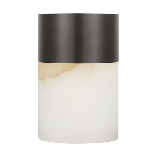 Visual Comfort Mod Caspe Alabaster 6" Rechargeable Lamp, BZ - SLTB66927BZALB