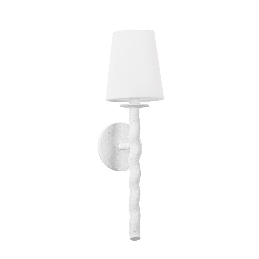 Troy Lighting Alvaro 1 Light Wall Sconce, White/Off White Linen - B1220-GSW