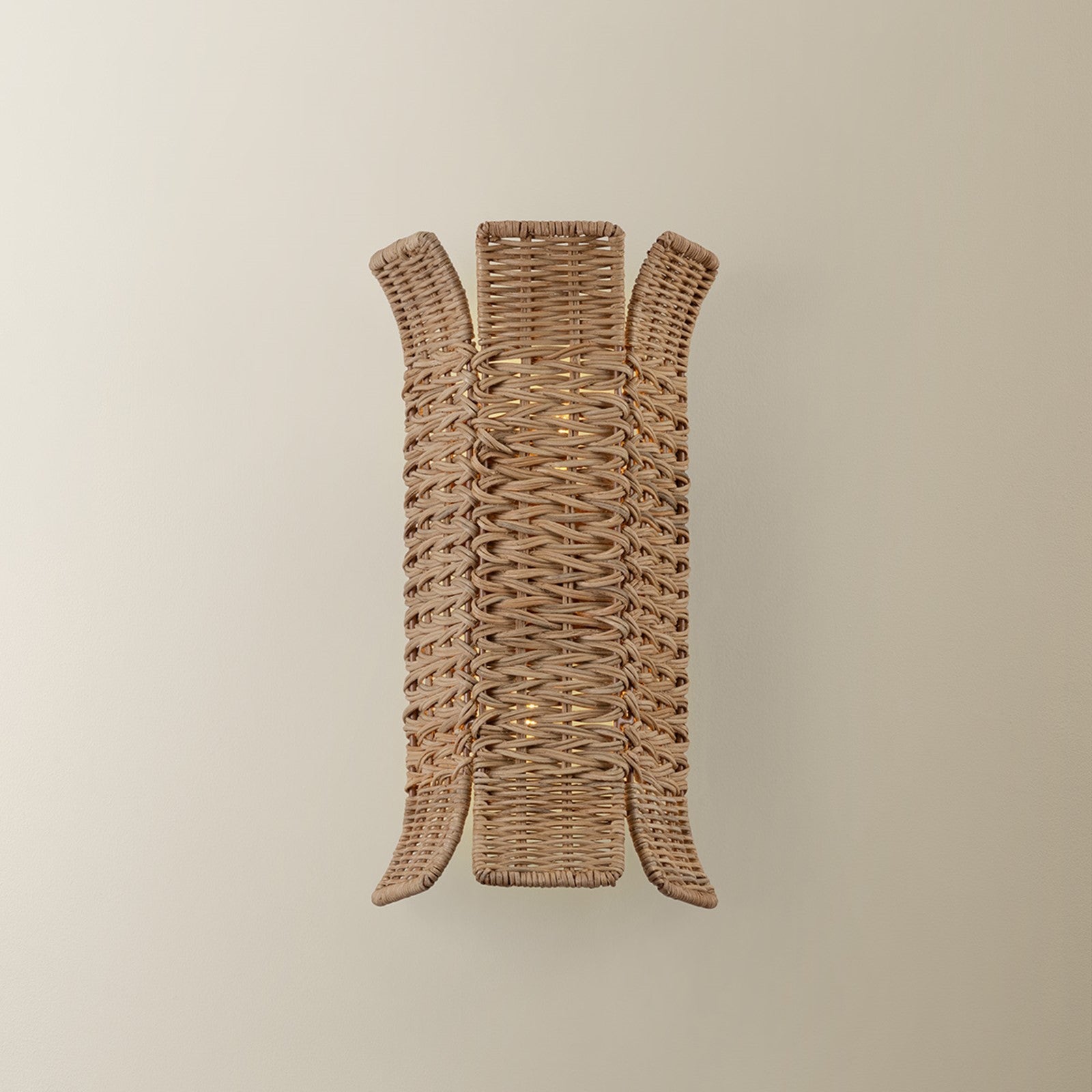 Troy Lighting Marino 2Lt Wall Sconce, Gold Leaf/Light Natural Wicker