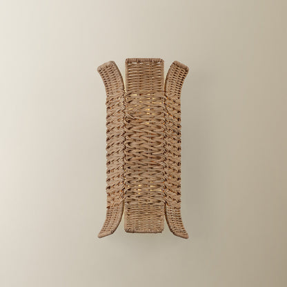 Troy Lighting Marino 2Lt Wall Sconce, Gold Leaf/Light Natural Wicker