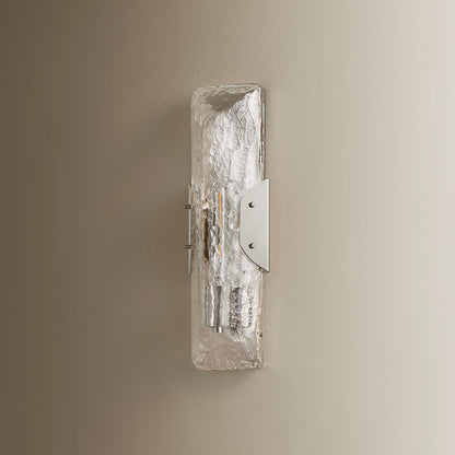 Troy Lighting Nordic 1Lt Wall Sconce, Polished Nickel/Clear Seeded