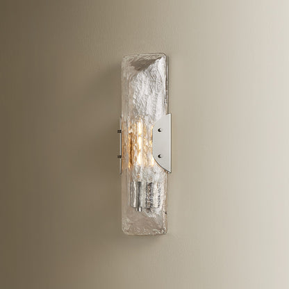 Troy Lighting Nordic 1Lt Wall Sconce, Polished Nickel/Clear Seeded
