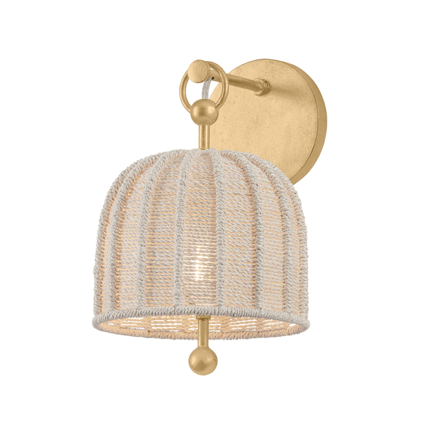 Troy Lighting Lonnie 1Lt Wall Sconce, Gold Leaf/Bleached Abaca