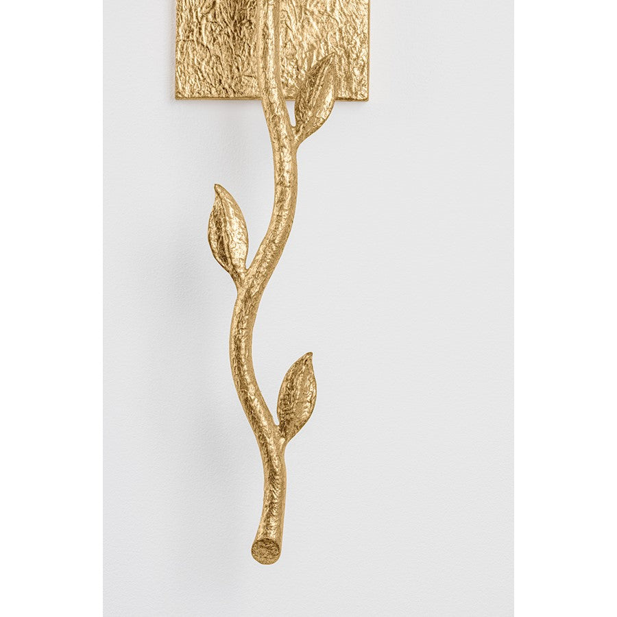 Troy Lighting Elwyn 1 Light Wall Sconce, Gold Leaf/Off White Linen - B1925-VGL