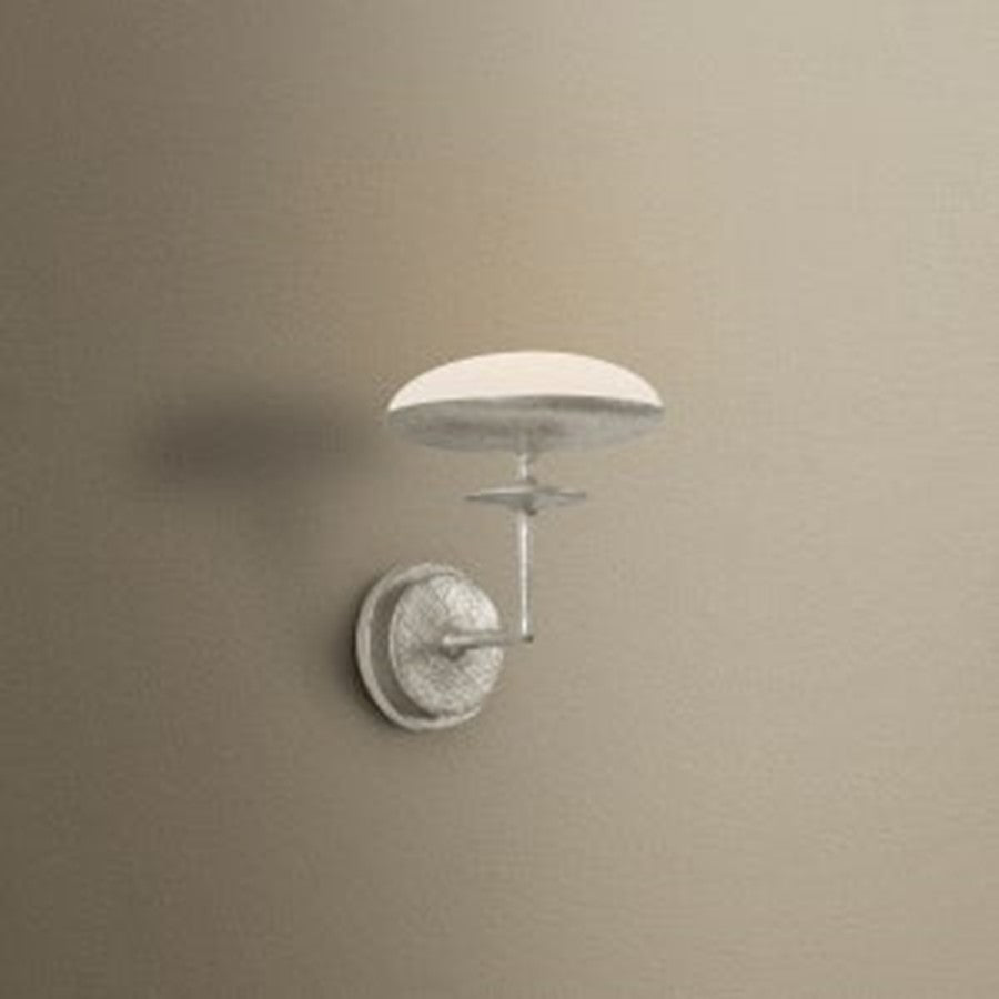 Troy Lighting Pacific 1Lt Wall Sconce, Warm Silver Leaf/Etched Matte