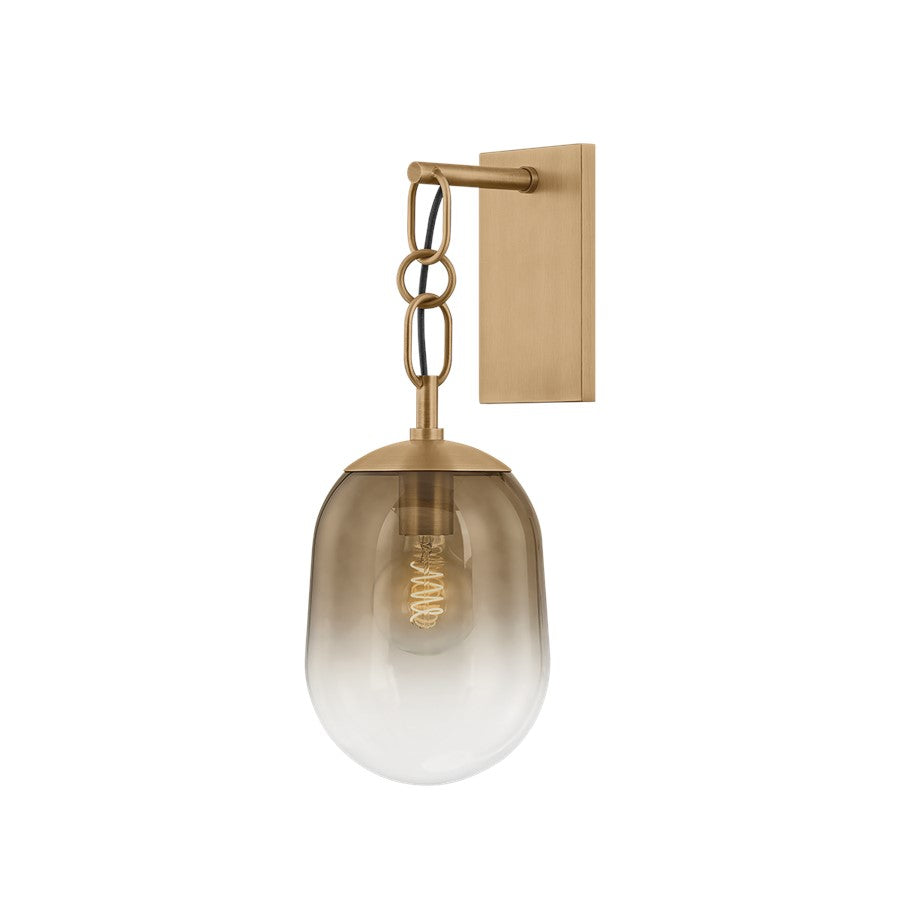 Troy Lighting Harvey 1Lt Wall Sconce, Patina Brass/Ombre Topaz - B2519-PBR