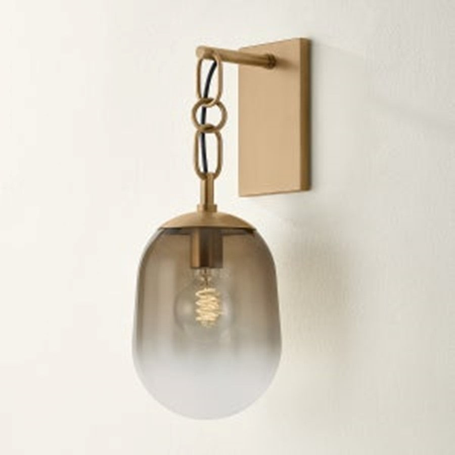 Troy Lighting Harvey 1Lt Wall Sconce, Patina Brass/Ombre Topaz