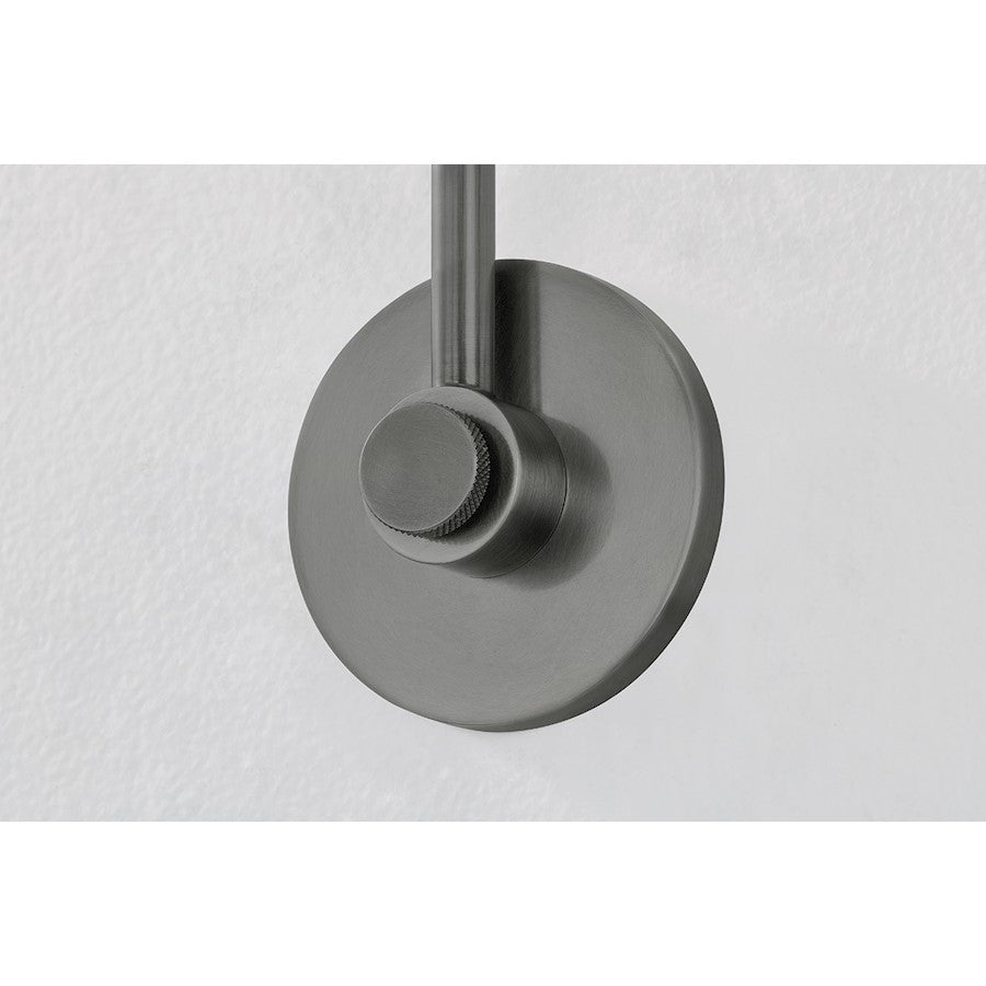 Rigby 1 Light Wall Sconce, Pewter/Off White Linen