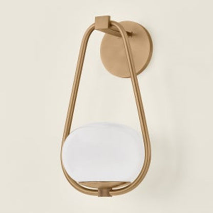 Troy Lighting Decker 1Lt Wall Sconce, Patina Brass/Seeded Cloud
