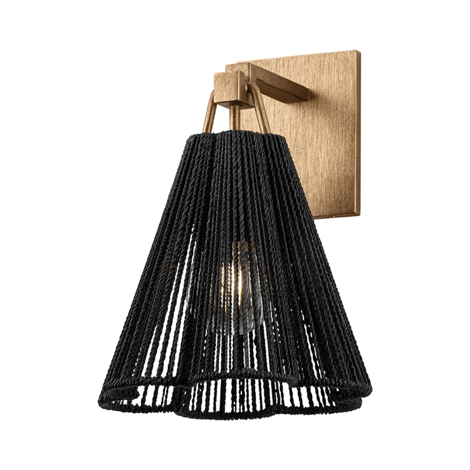 Troy Lighting Sonoma 1Lt Wall Sconce, Gold Leaf/Espresso Abaca Rope