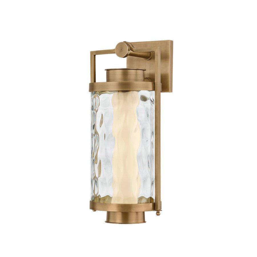 Troy Lighting Haddock 1Lt 8" Wall Sconce, Patina Brass/Water Glass - B4617-PBR