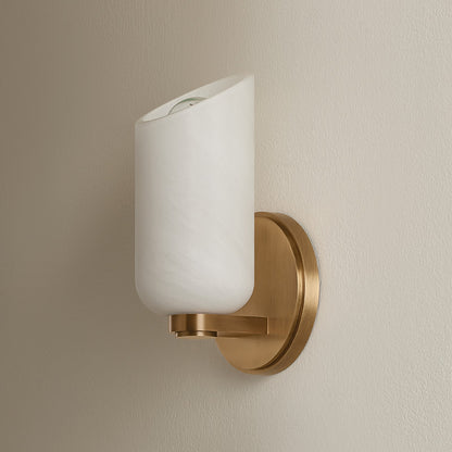 Troy Lighting Hermann 1Lt Bath and Vanity, Patina Brass/Matte Cloud