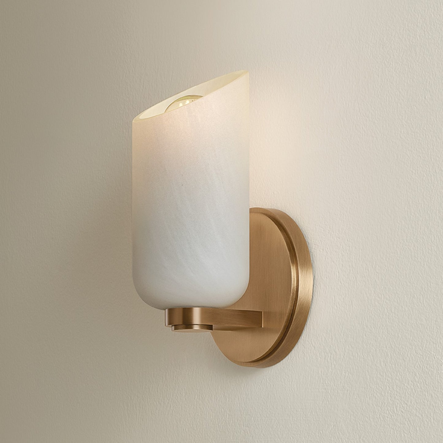 Troy Lighting Hermann 1Lt Bath and Vanity, Patina Brass/Matte Cloud