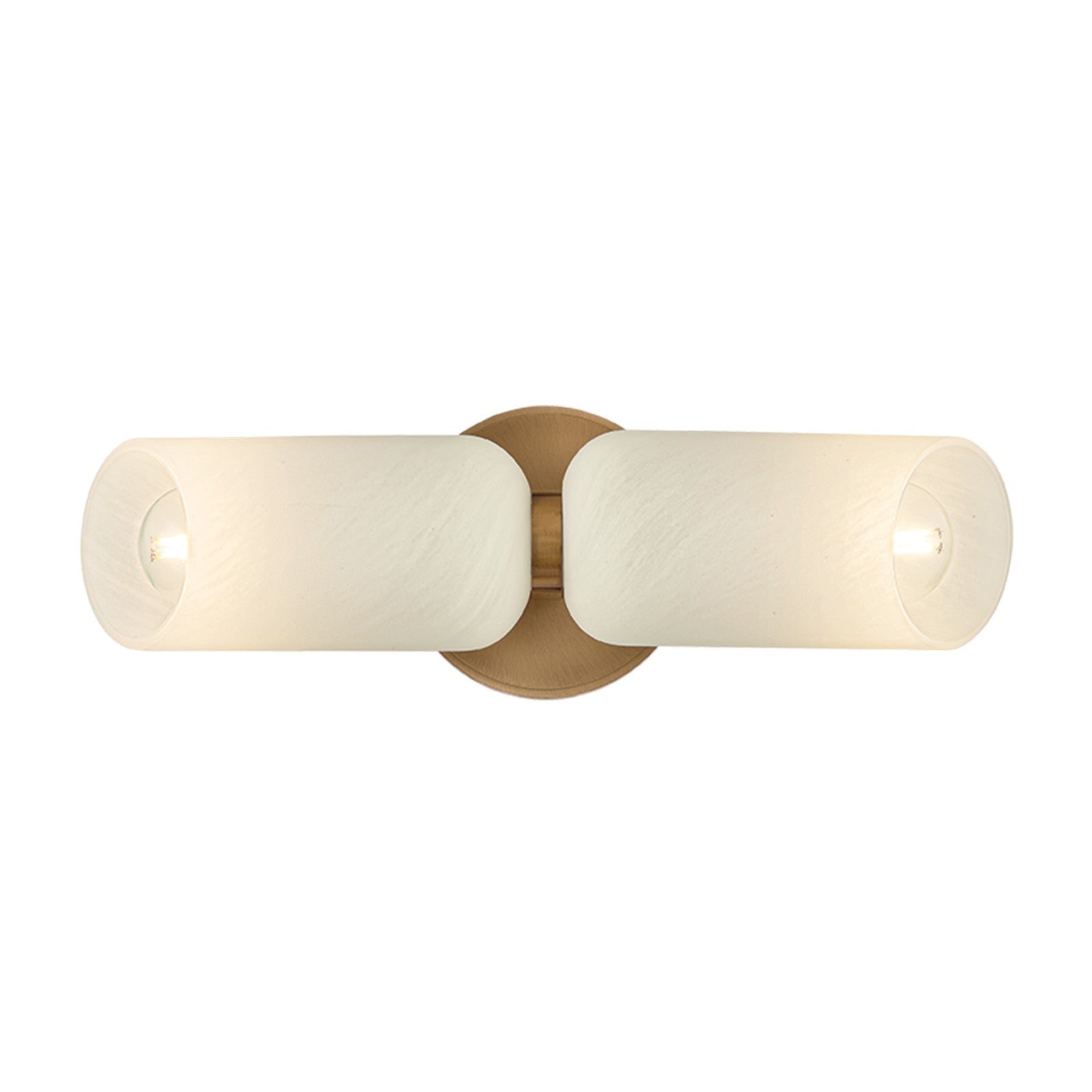 Troy Lighting Hermann 2Lt Bath and Vanity, Patina Brass/Matte Cloud