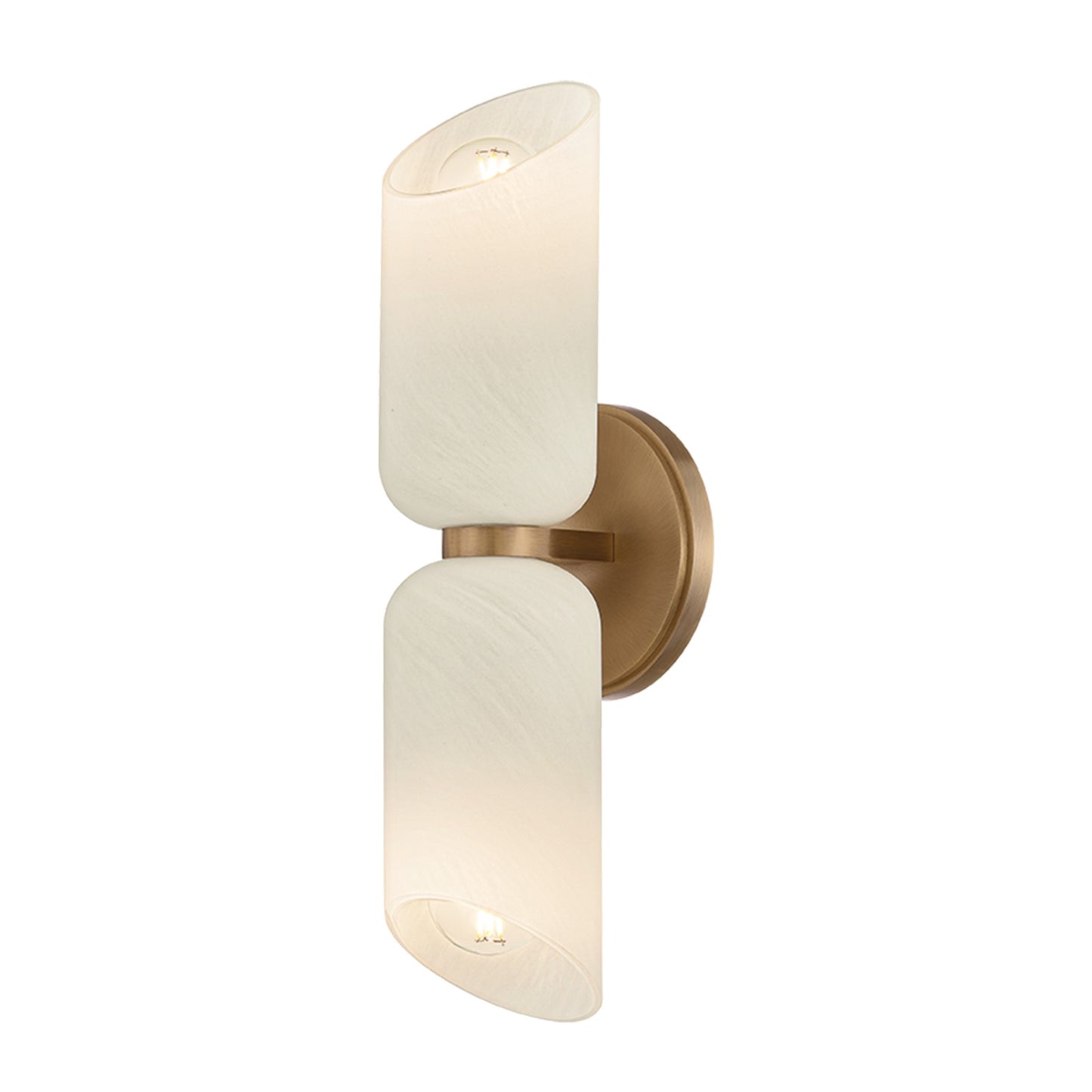 Troy Lighting Hermann 2Lt Bath and Vanity, Patina Brass/Matte Cloud