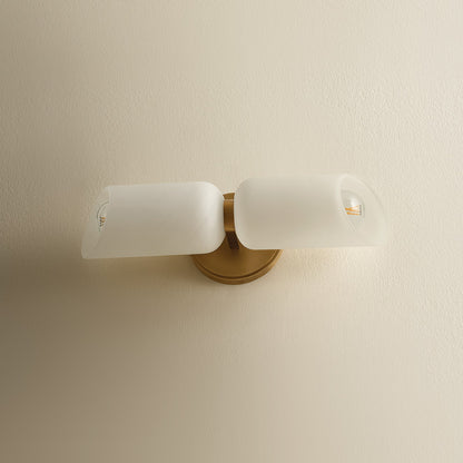 Troy Lighting Hermann 2Lt Bath and Vanity, Patina Brass/Matte Cloud