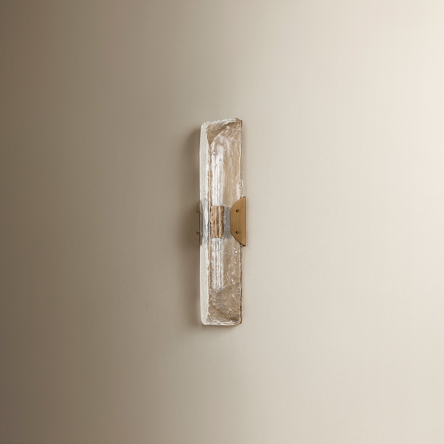Troy Lighting Nordic 2 Light Wall Sconce, Patina Brass/Clear Seeded