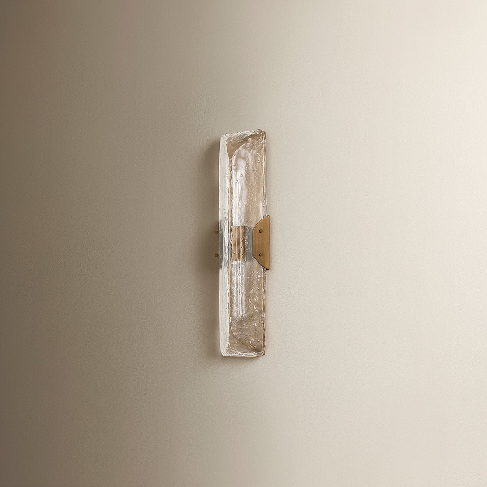 Troy Lighting Nordic 2 Light Wall Sconce, Patina Brass/Clear Seeded