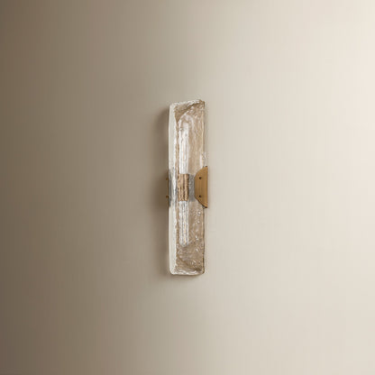 Troy Lighting Nordic 2 Light Wall Sconce, Patina Brass/Clear Seeded