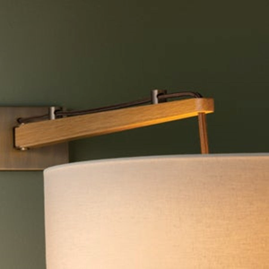 Troy Lighting Mailo 1Lt Wall Sconce, Patina Brass/White Linen 1