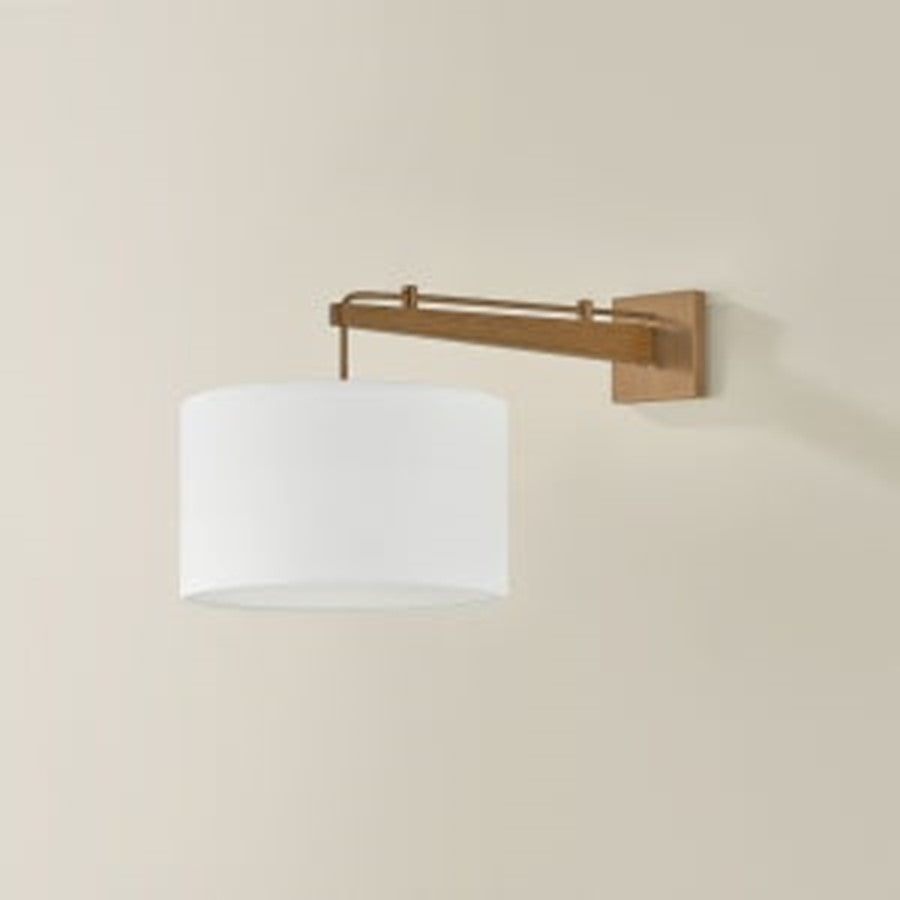Troy Lighting Mailo 1Lt Wall Sconce, Patina Brass/White Linen 1