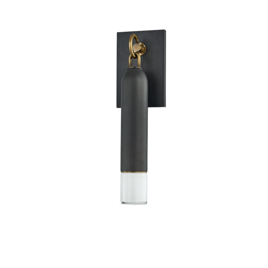 Troy Lighting Osprey 1Lt 17" Wall Sconce, Brass/Opal Shiny - B5617-PBR-GRA