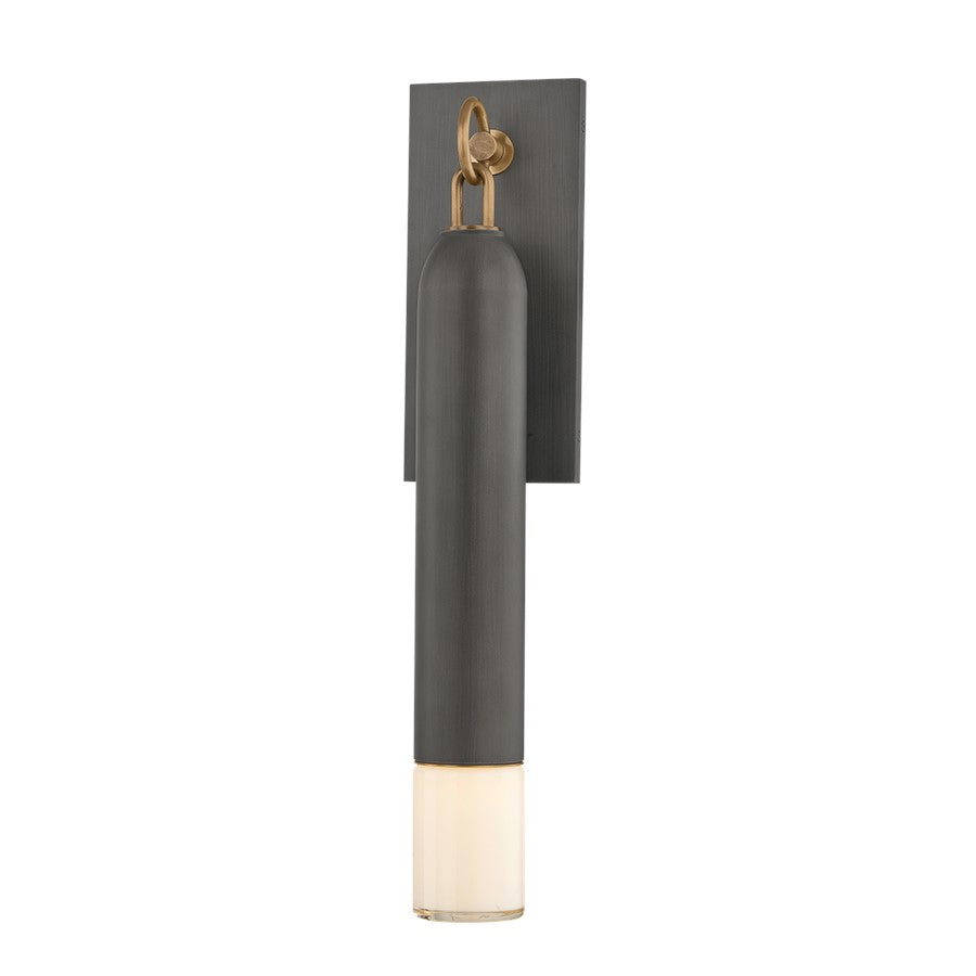 Troy Lighting Osprey 1Lt 23" Wall Sconce, Brass/Opal Shiny - B5623-PBR-GRA