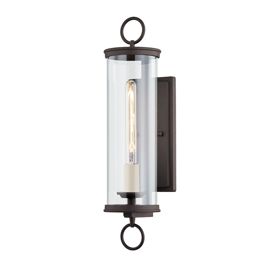 Aiden 1 Light Wall Sconce, Bronze/Clear