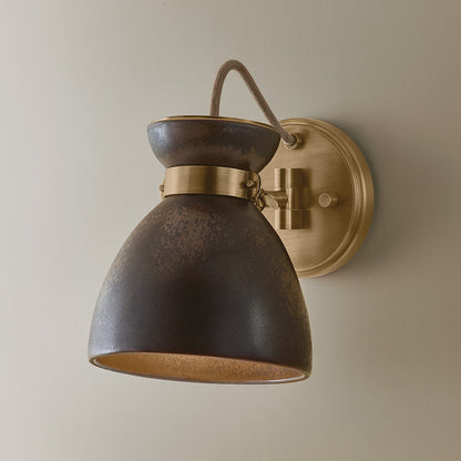 Troy Lighting Allston 1 Light Wall Sconce, Patina Brass