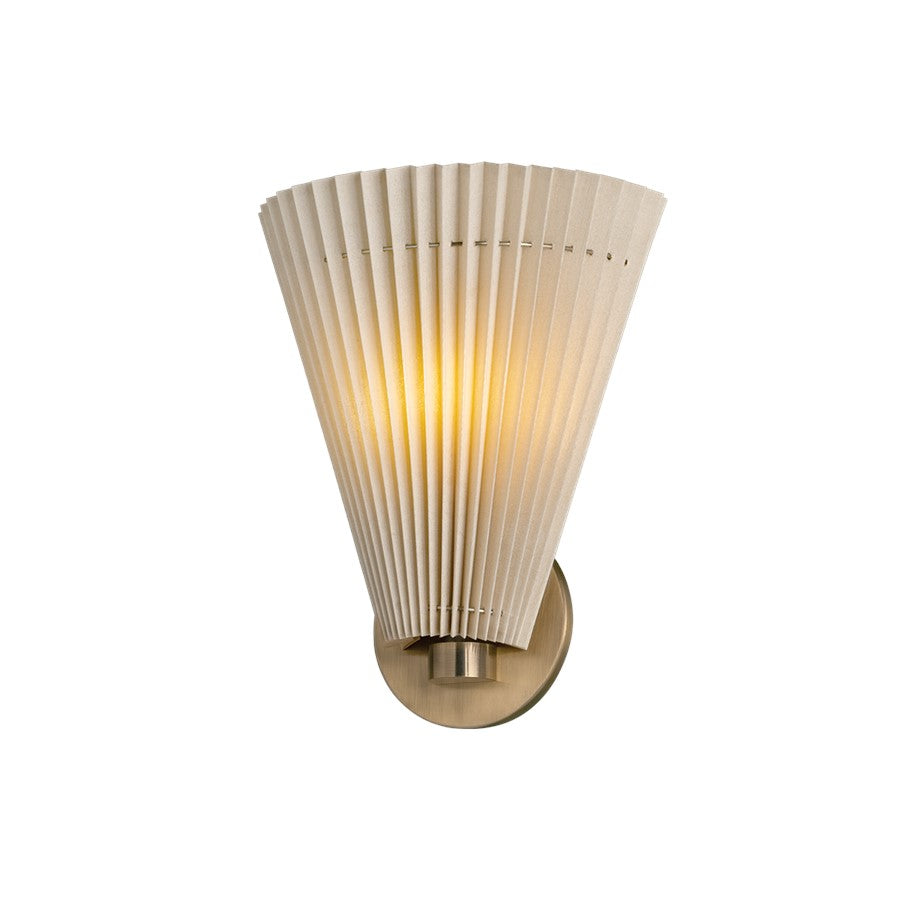 Troy Lighting Dell 1Lt Wall Sconce, Patina Brass/Faux Silk - B8012-PBR