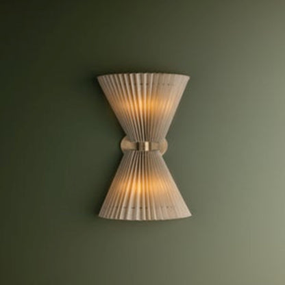 Troy Lighting Dell 2Lt Wall Sconce, Patina Brass/Faux Silk
