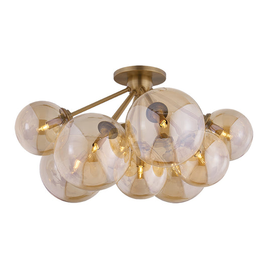 Troy Lighting Santee 9Lt Semi Flush, Patina Brass/Champagne Plated