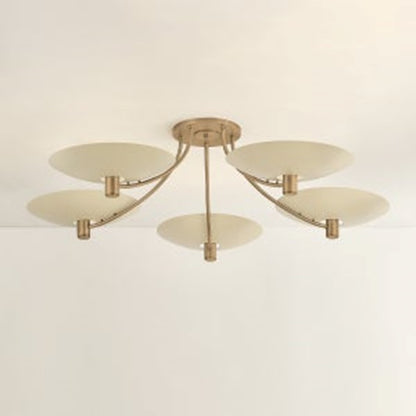 Troy Lighting Wolfe 5Lt Semi Flush, Patina Brass/Soft Sand