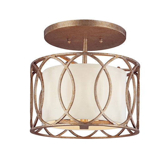 Troy Lighting Sausalito 3 Light Semi-Flush, Silver Gold