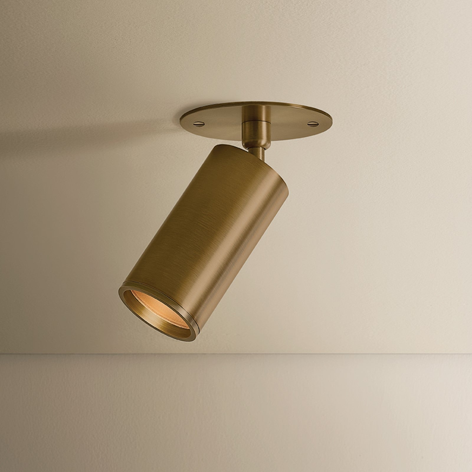 Troy Lighting Caleb 1 Light Flush Mount, Patina Brass/Solite