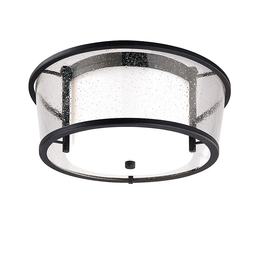 Troy Lighting Bennington 2 Light Flush Mount, Forged Bronze