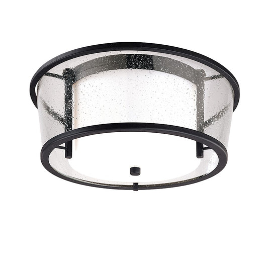 Troy Lighting Bennington 2 Light Flush Mount, Forged Bronze