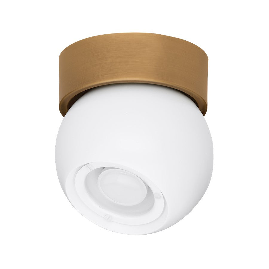 Troy Lighting Odin 1 Light Flush Mount, Brass/Soft White