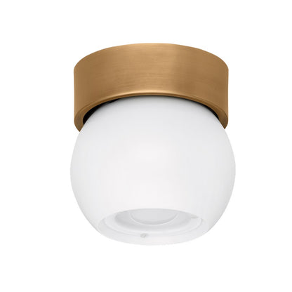 Troy Lighting Odin 1 Light Flush Mount, Brass/Soft White