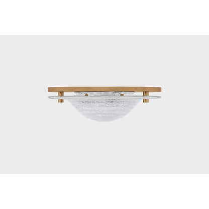 Troy Lighting Halston 1 Light Flush Mount, Patina Brass/Piastre