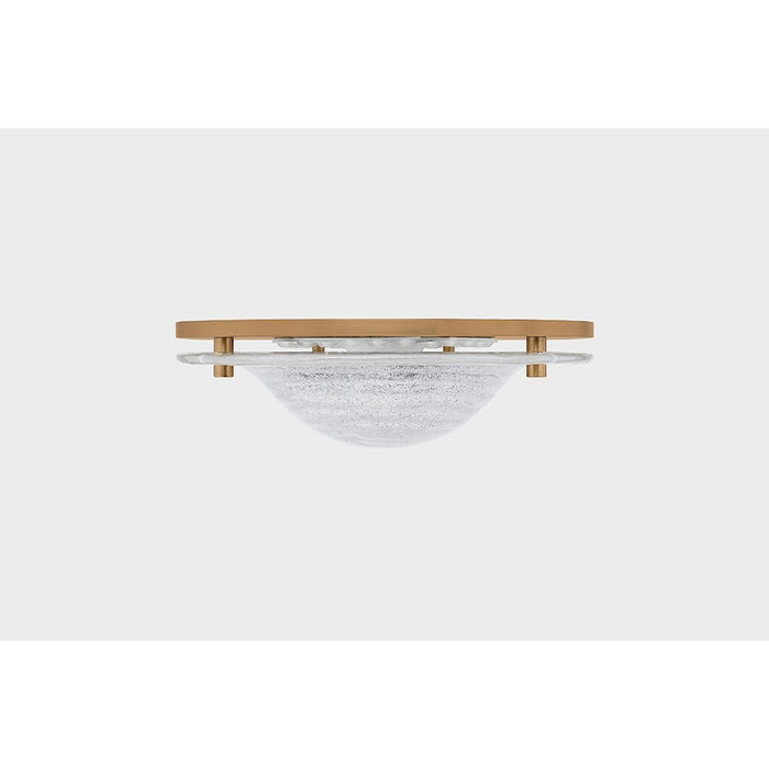 Troy Lighting Halston 1 Light Flush Mount, Patina Brass/Piastre