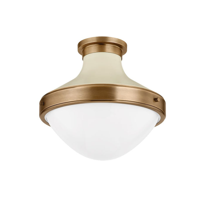 Troy Lighting Maxton 1 Light Flush Mount, Brass/Sand/Opal Glossy - C3113-PBR-SSD