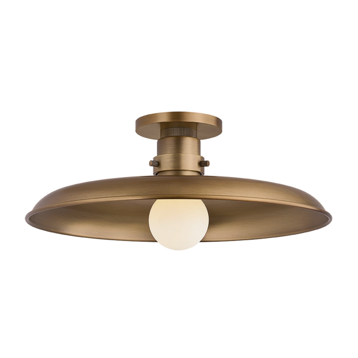 Troy Lighting Rainhill 1 Light Flush Mount, Patina Brass
