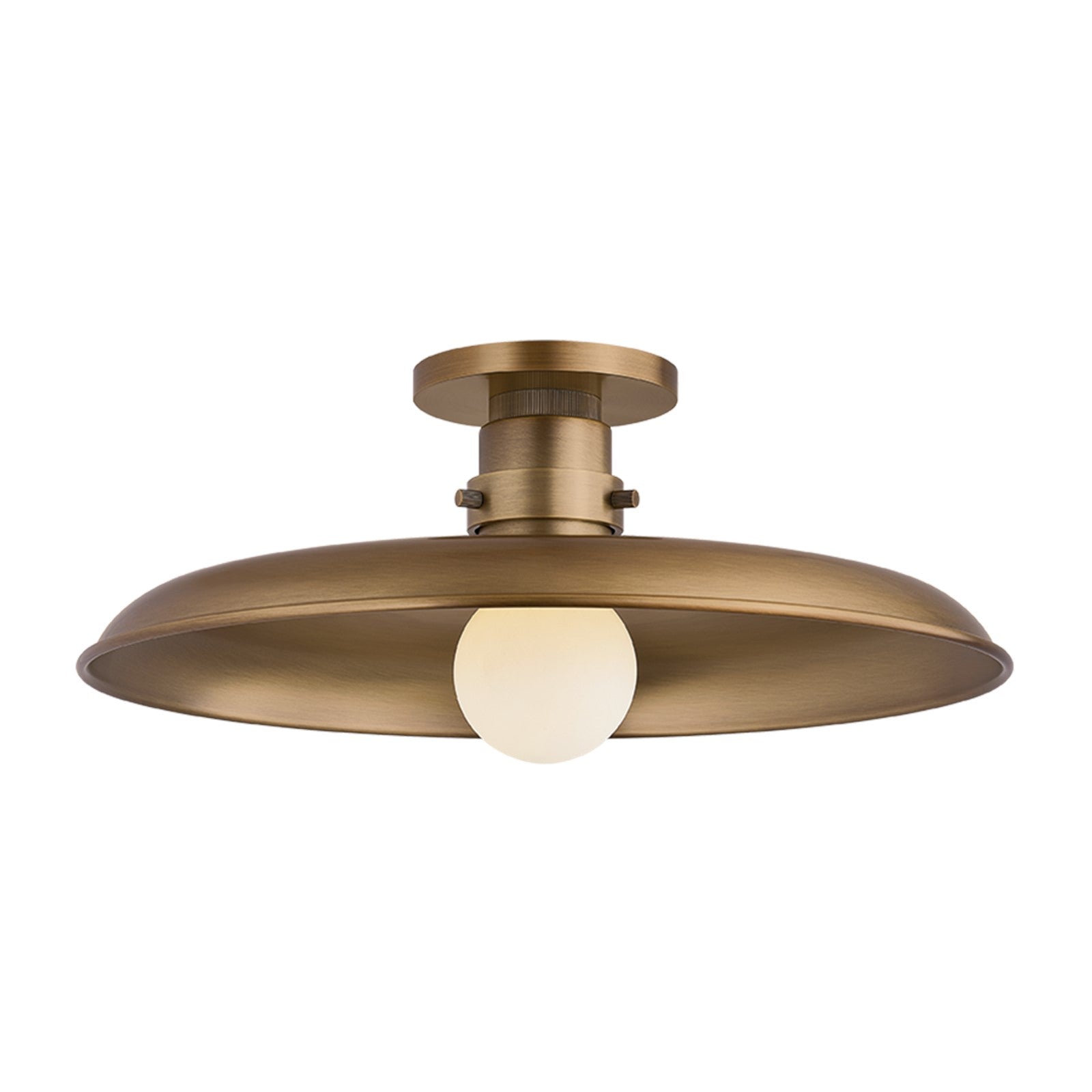 Troy Lighting Rainhill 1 Light Flush Mount, Patina Brass