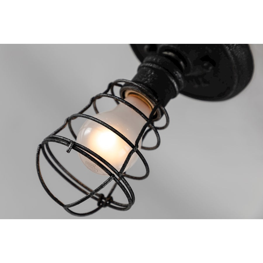 Troy Lighting Conduit 1 Light Ceiling Flush Mount, Old Silver